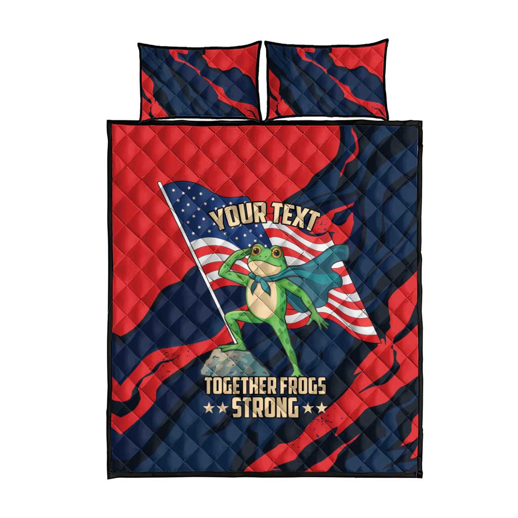 Portland Frog Protest Personalized Quilt Bed Set Frogs Together Strong - Wonder Print Shop