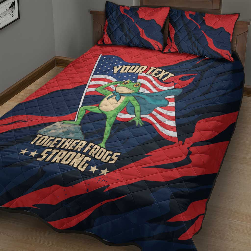 Portland Frog Protest Personalized Quilt Bed Set Frogs Together Strong - Wonder Print Shop