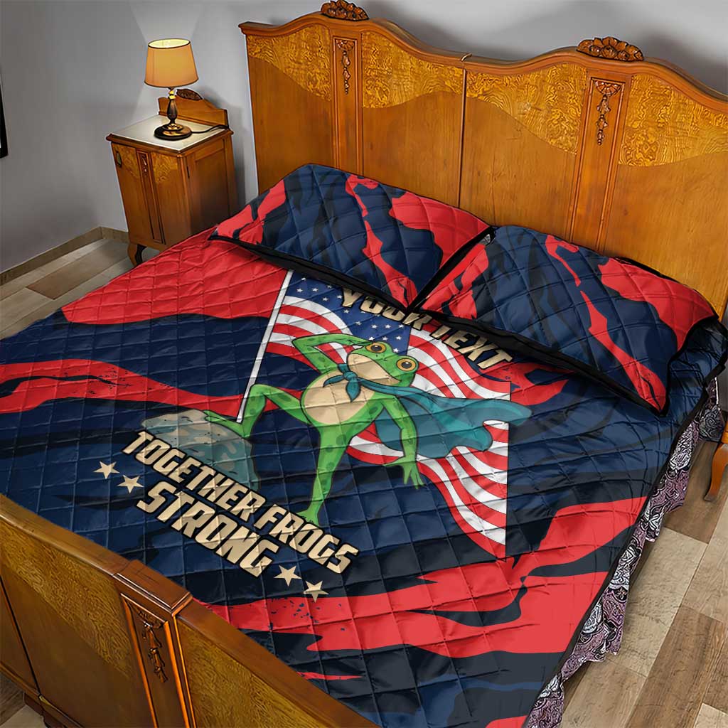 Portland Frog Protest Personalized Quilt Bed Set Frogs Together Strong - Wonder Print Shop