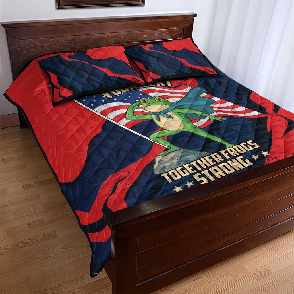Portland Frog Protest Personalized Quilt Bed Set Frogs Together Strong - Wonder Print Shop