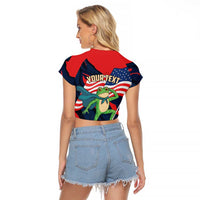 Portland Frog Protest Personalized Raglan Cropped T Shirt Frogs Together Strong - Wonder Print Shop