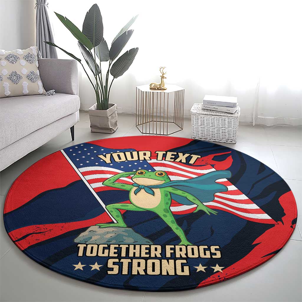 Portland Frog Protest Personalized Round Carpet Frogs Together Strong - Wonder Print Shop