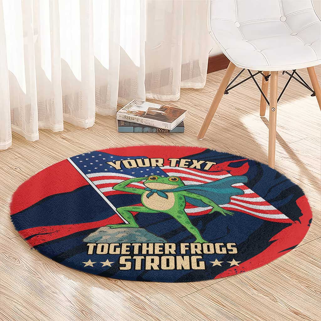 Portland Frog Protest Personalized Round Carpet Frogs Together Strong - Wonder Print Shop