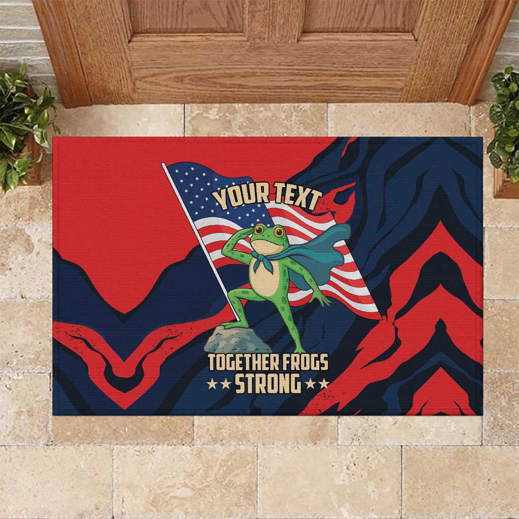 Portland Frog Protest Personalized Rubber Doormat Frogs Together Strong - Wonder Print Shop