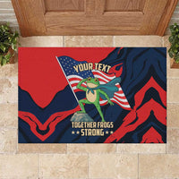 Portland Frog Protest Personalized Rubber Doormat Frogs Together Strong - Wonder Print Shop