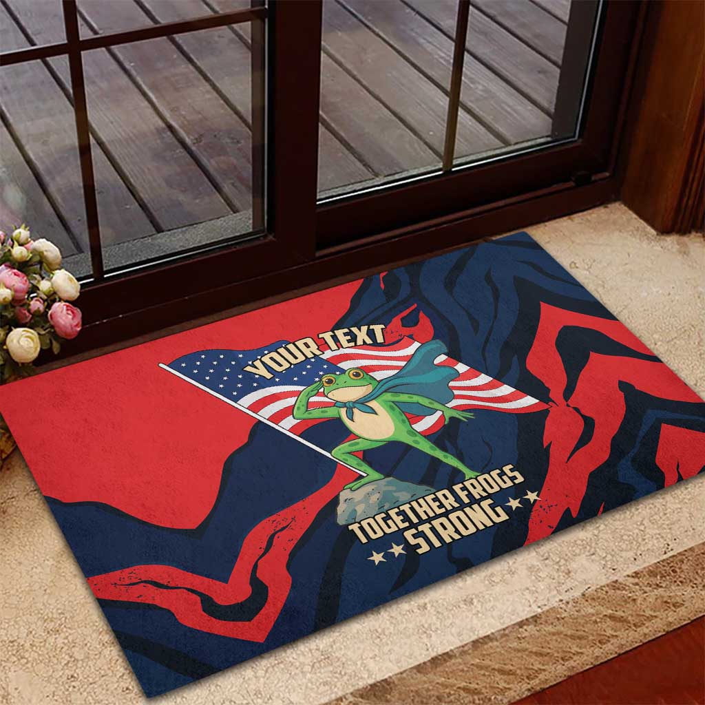 Portland Frog Protest Personalized Rubber Doormat Frogs Together Strong - Wonder Print Shop