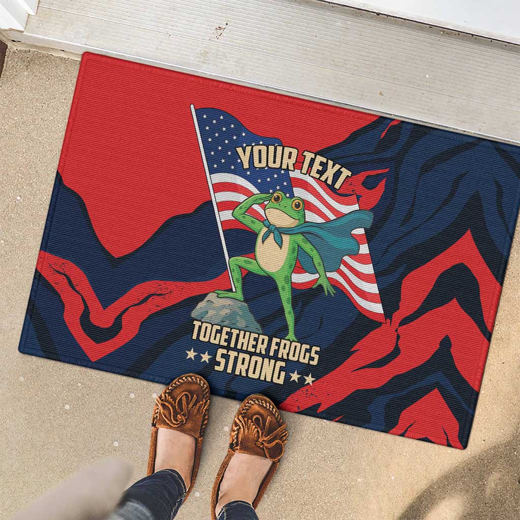 Portland Frog Protest Personalized Rubber Doormat Frogs Together Strong - Wonder Print Shop