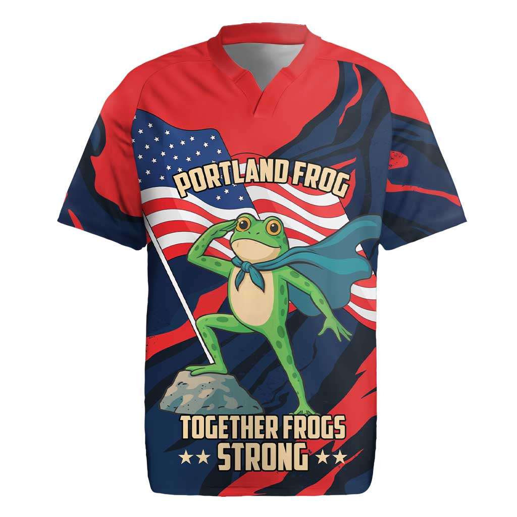 Portland Frog Protest Personalized Rugby Jersey Frogs Together Strong - Wonder Print Shop