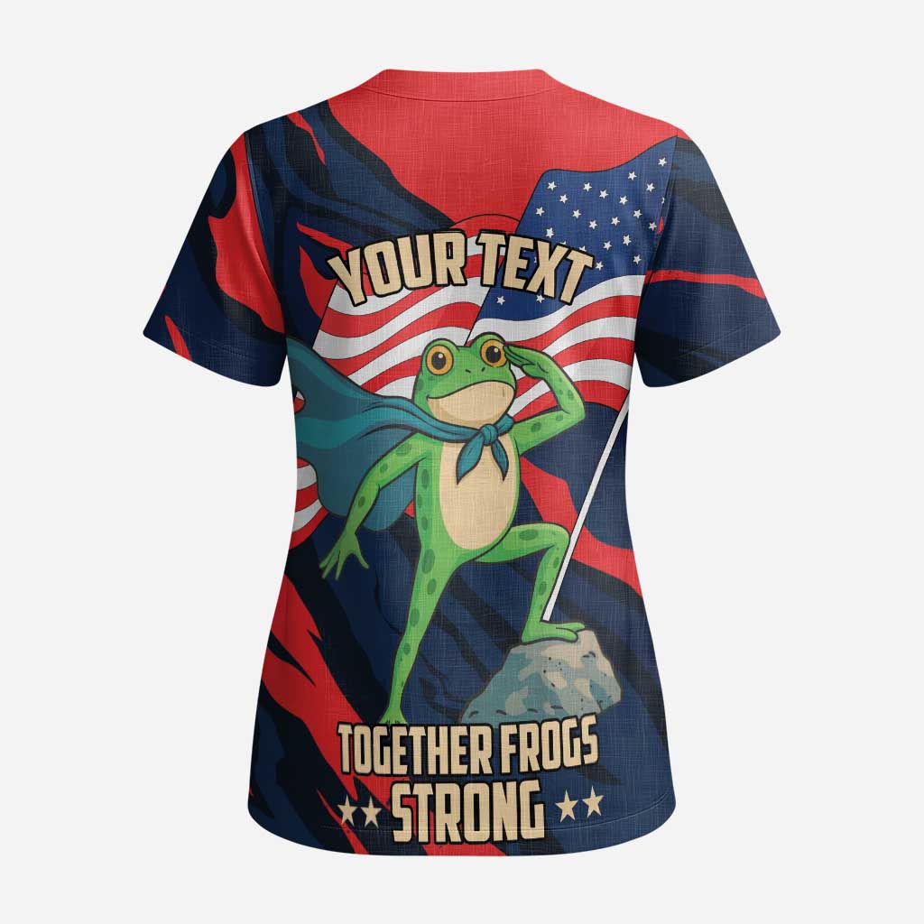 Portland Frog Protest Personalized Scrub Top Frogs Together Strong - Wonder Print Shop