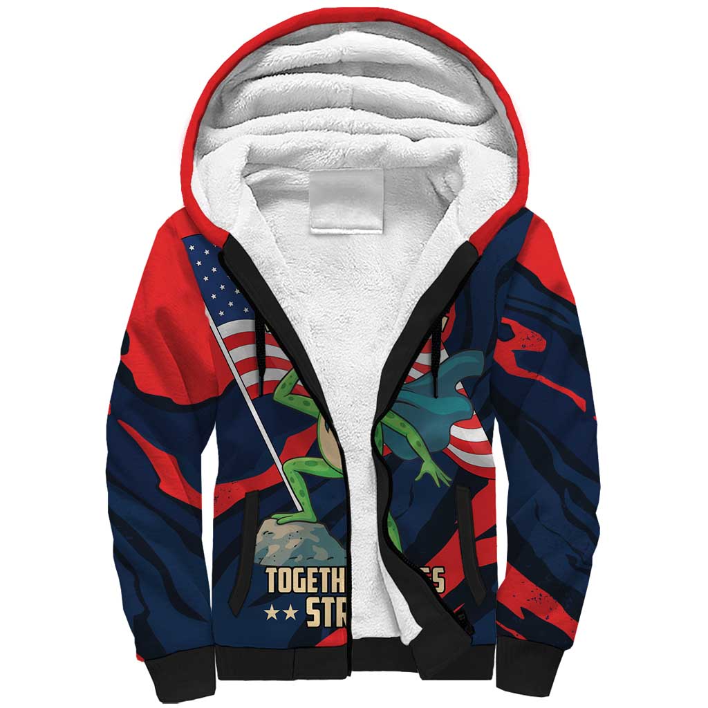 Portland Frog Protest Personalized Sherpa Hoodie Frogs Together Strong - Wonder Print Shop