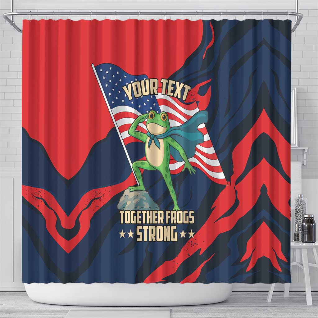 Portland Frog Protest Personalized Shower Curtain Frogs Together Strong - Wonder Print Shop