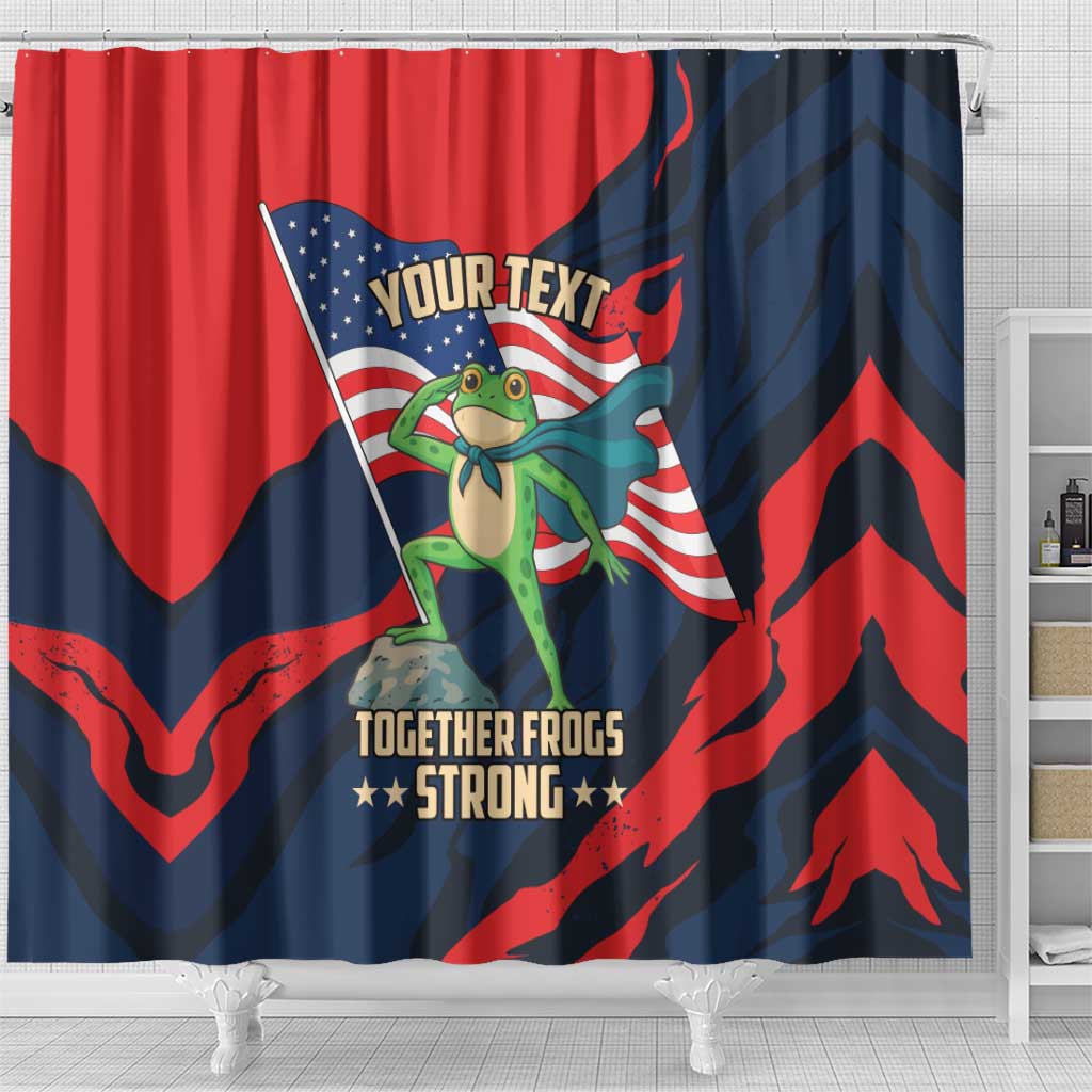 Portland Frog Protest Personalized Shower Curtain Frogs Together Strong - Wonder Print Shop