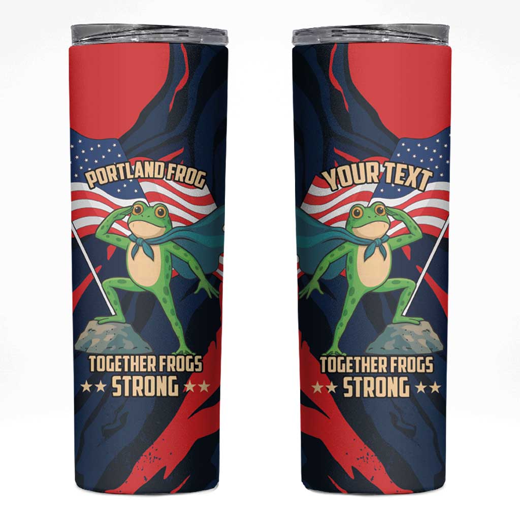 Portland Frog Protest Personalized Skinny Tumbler Frogs Together Strong - Wonder Print Shop