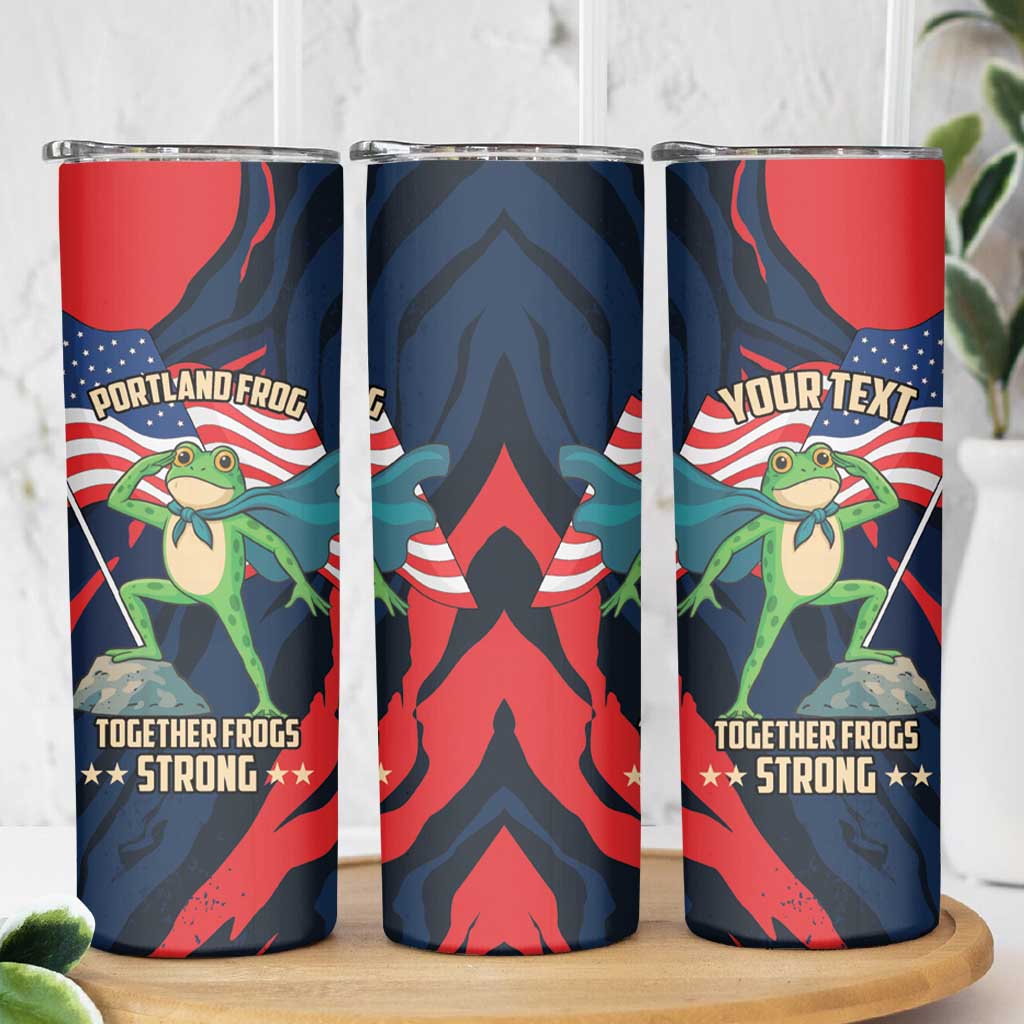 Portland Frog Protest Personalized Skinny Tumbler Frogs Together Strong - Wonder Print Shop