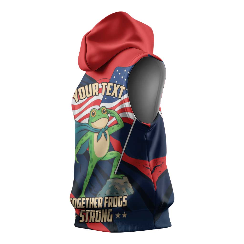 Portland Frog Protest Personalized Sleeveless Hoodie Frogs Together Strong - Wonder Print Shop