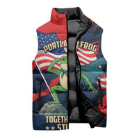 Portland Frog Protest Personalized Sleeveless Puffer Jacket Frogs Together Strong - Wonder Print Shop