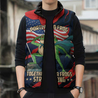 Portland Frog Protest Personalized Sleeveless Puffer Jacket Frogs Together Strong - Wonder Print Shop