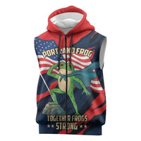 Portland Frog Protest Personalized Sleeveless Zip Hoodie Frogs Together Strong - Wonder Print Shop