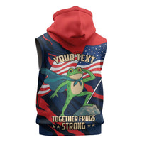 Portland Frog Protest Personalized Sleeveless Zip Hoodie Frogs Together Strong - Wonder Print Shop