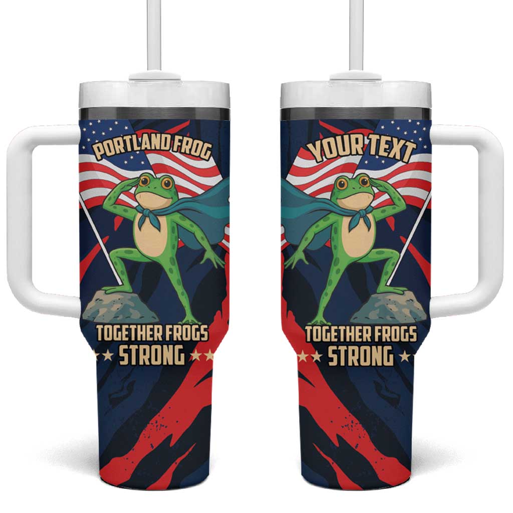 Portland Frog Protest Personalized Tumbler With Handle Frogs Together Strong - Wonder Print Shop