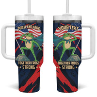 Portland Frog Protest Personalized Tumbler With Handle Frogs Together Strong - Wonder Print Shop