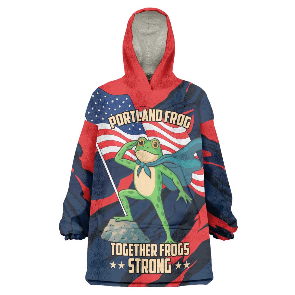 Portland Frog Protest Personalized Wearable Blanket Hoodie Frogs Together Strong - Wonder Print Shop