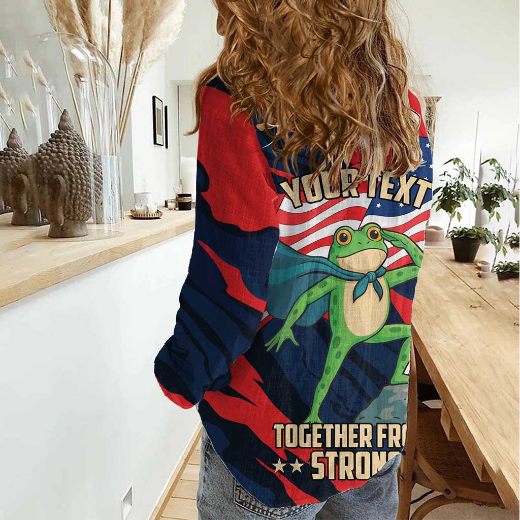 Portland Frog Protest Personalized Women Casual Shirt Frogs Together Strong - Wonder Print Shop