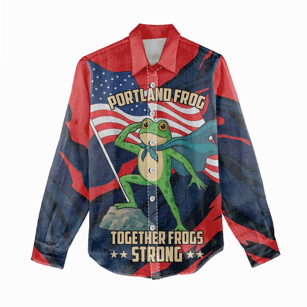 Portland Frog Protest Personalized Women Casual Shirt Frogs Together Strong - Wonder Print Shop