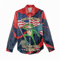 Portland Frog Protest Personalized Women Casual Shirt Frogs Together Strong - Wonder Print Shop