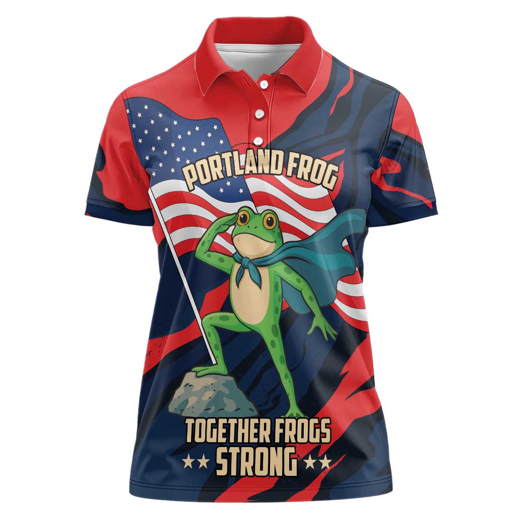 Portland Frog Protest Personalized Women Polo Shirt Frogs Together Strong - Wonder Print Shop