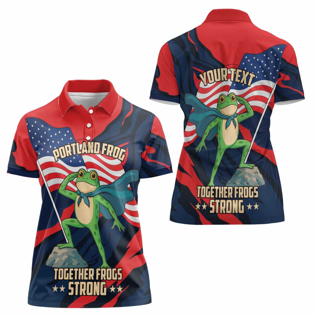 Portland Frog Protest Personalized Women Polo Shirt Frogs Together Strong - Wonder Print Shop