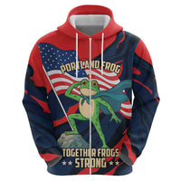Portland Frog Protest Personalized Zip Hoodie Frogs Together Strong - Wonder Print Shop