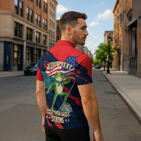 Portland Frog Protest Personalized Zipper Polo Shirt Frogs Together Strong - Wonder Print Shop