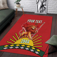 Personalized Morocco Proclamation Day 1944 Area Rug Barbary Lion With Flag - Wonder Print Shop