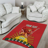 Personalized Morocco Proclamation Day 1944 Area Rug Barbary Lion With Flag - Wonder Print Shop