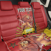 Personalized Morocco Proclamation Day 1944 Back Car Seat Cover Barbary Lion With Flag - Wonder Print Shop