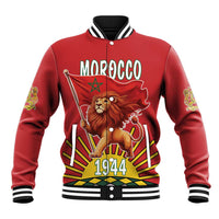 Personalized Morocco Proclamation Day 1944 Baseball Jacket Barbary Lion With Flag - Wonder Print Shop