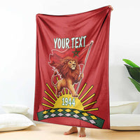 Personalized Morocco Proclamation Day 1944 Blanket Barbary Lion With Flag