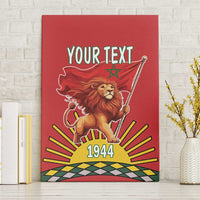 Personalized Morocco Proclamation Day 1944 Canvas Wall Art Barbary Lion With Flag - Wonder Print Shop