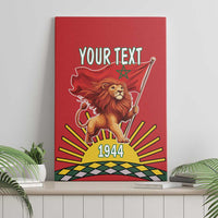 Personalized Morocco Proclamation Day 1944 Canvas Wall Art Barbary Lion With Flag - Wonder Print Shop