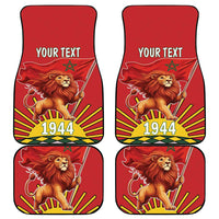 Personalized Morocco Proclamation Day 1944 Car Mats Barbary Lion With Flag - Wonder Print Shop