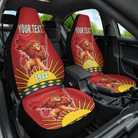 Personalized Morocco Proclamation Day 1944 Car Seat Cover Barbary Lion With Flag - Wonder Print Shop