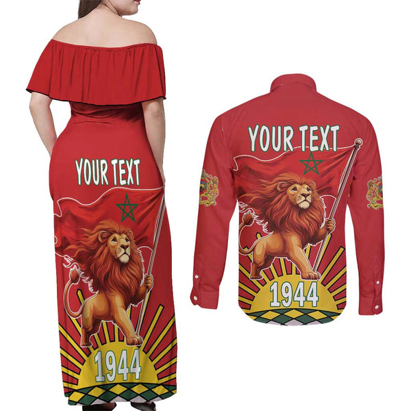 Personalised Morocco Women V-Neck T-Shirt Barbary Lion - Proclamation Day LT15