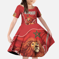 Personalized Morocco Proclamation Day 1944 Family Matching Mermaid Dress and Hawaiian Shirt Barbary Lion With Flag - Wonder Print Shop