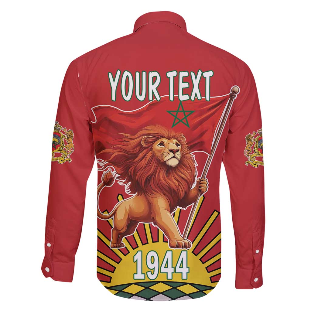 Personalized Morocco Proclamation Day 1944 Family Matching Puletasi and Hawaiian Shirt Barbary Lion With Flag - Wonder Print Shop