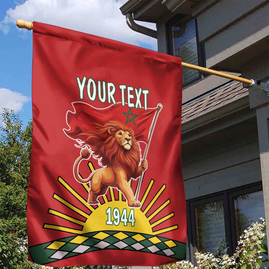 Personalized Morocco Proclamation Day 1944 Garden Flag Barbary Lion With Flag - Wonder Print Shop
