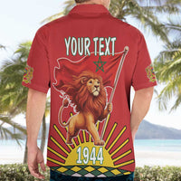 Personalized Morocco Proclamation Day 1944 Hawaiian Shirt Barbary Lion With Flag - Wonder Print Shop