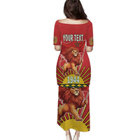 Personalized Morocco Proclamation Day 1944 Puletasi Barbary Lion With Flag - Wonder Print Shop