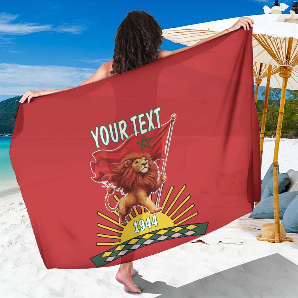 Personalized Morocco Proclamation Day 1944 Sarong Barbary Lion With Flag - Wonder Print Shop