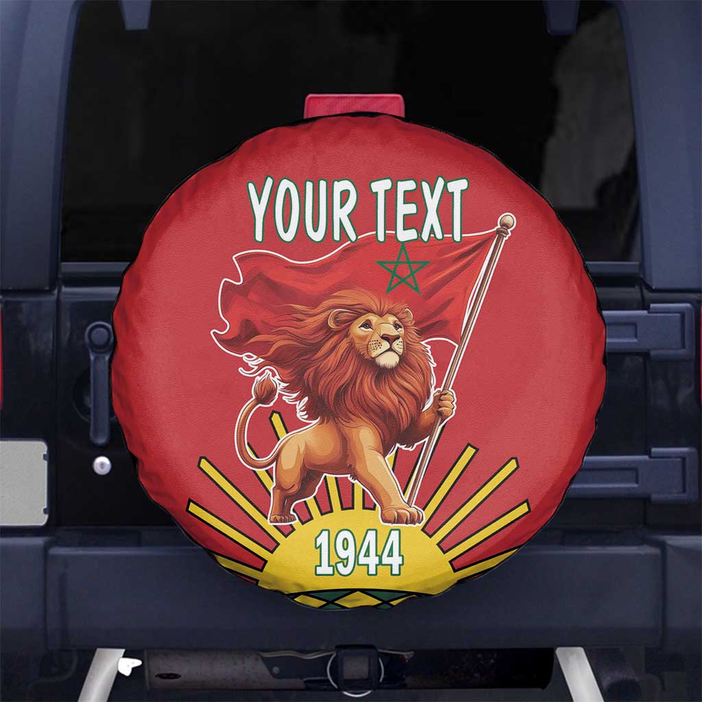 Personalized Morocco Proclamation Day 1944 Spare Tire Cover Barbary Lion With Flag - Wonder Print Shop